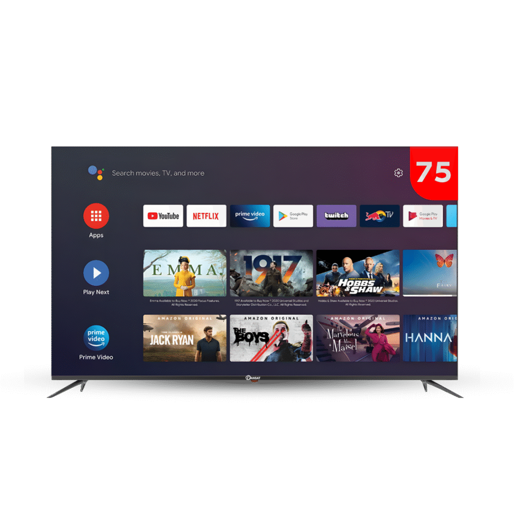 شاشة دانسات 75 بوصة سمارت 4K نظام تشغيل أندرويد 13 DTD75BU